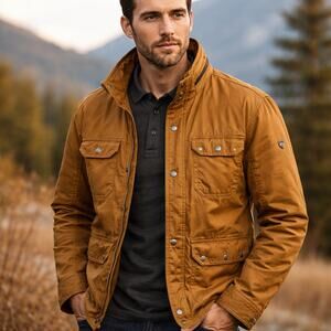 Kuhl Men's SZ XXL Kollusion Waxed Jacket In Teak Zip & Buttons Roll Away Hood